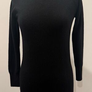 New Quince Womens Black Mongolian Cashmere Turtleneck Sweater Mini Dress XS